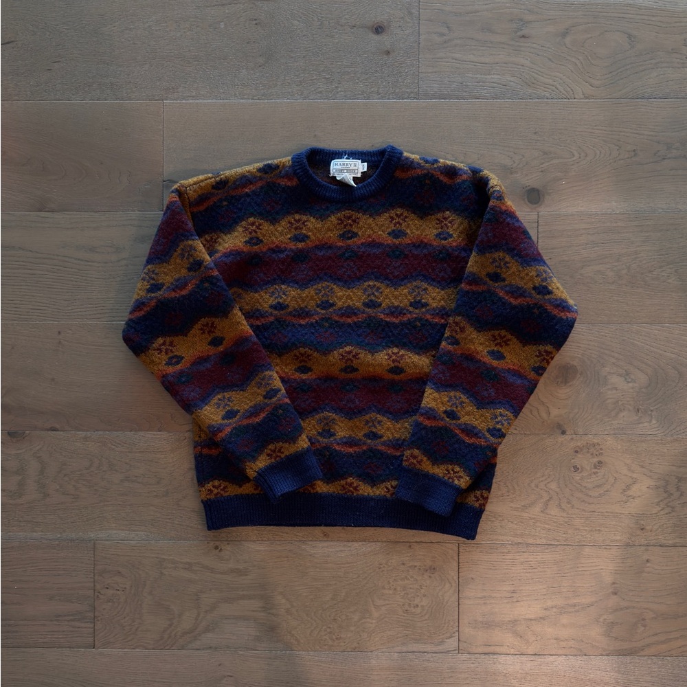 Harry Rosen Vintage Sweater - Navy and Mustard